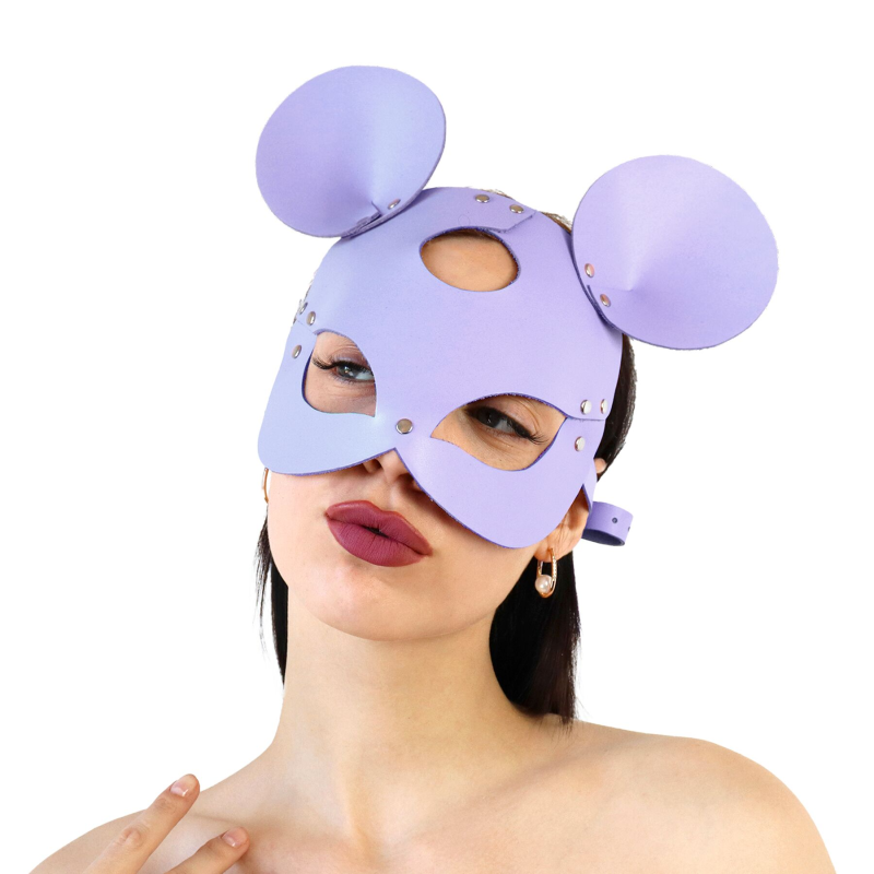 Шкіряна маска мишки Art of Sex - Mouse Mask, лавандова