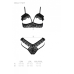 Еротичний комплект Passion DOLLY SET з відкритими чашками, S/M, чорний