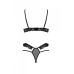 Комплект білизни Passion DOLLY SET з відкритими чашками, XXL/XXXL, чорний
