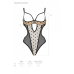 Еротичне боді Passion MARINA BODY з відкритими чашками, L/XL, beige