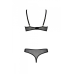 Еротичне боді Passion MARINA BODY, L/XL, чорне, з відкритими чашками