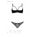 Комплект білизни Passion Marina Set з відкритим бюстгальтером, S/M, чорний