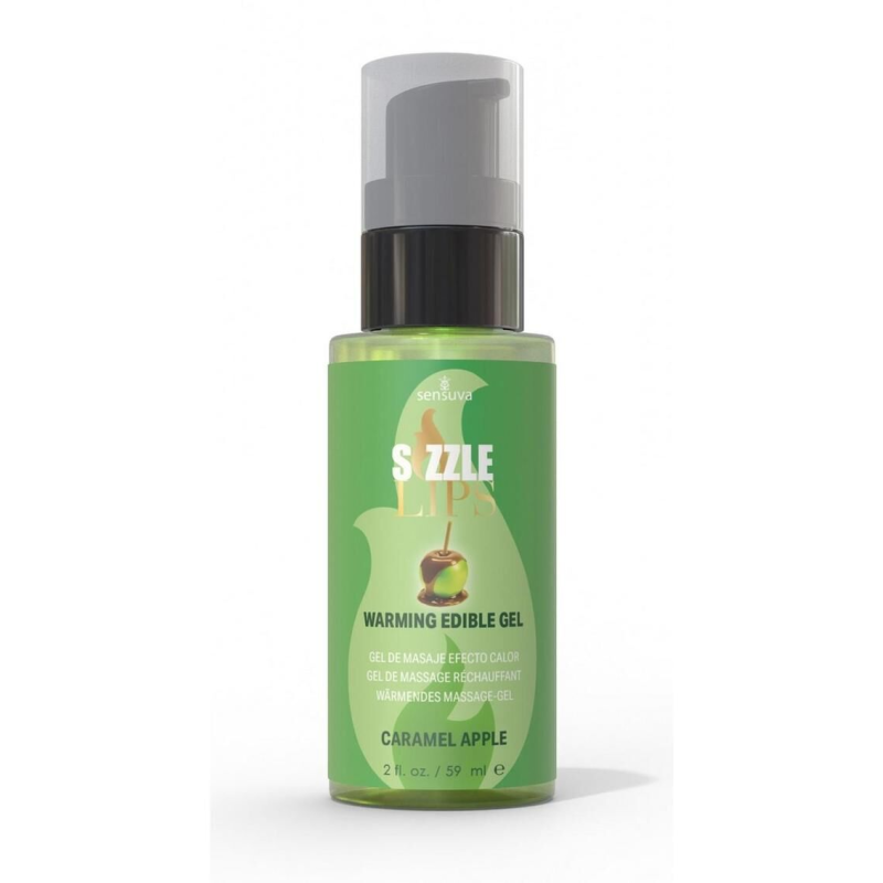 Согріваючий масажний гель Sensuva Sizzle Lips Caramel Apple, їстівний, без цукру, 59 мл