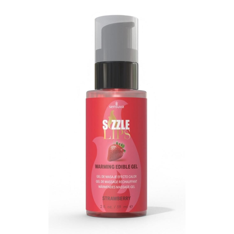 Согріваючий масажний гель Sensuva Sizzle Lips Strawberry, 59 мл