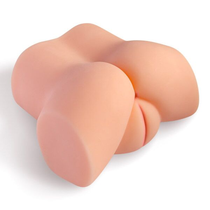 Мастурбатор-напівторс з вібрацією Real Body Real Tess, вагіна та анус, 18х15 см