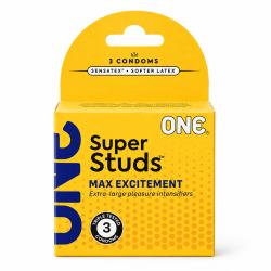 Презервативи ONE Super Studs з точковим рельєфом, 3 шт Презервативи ONE Super Studs з точковим рельєфом, 3 шт