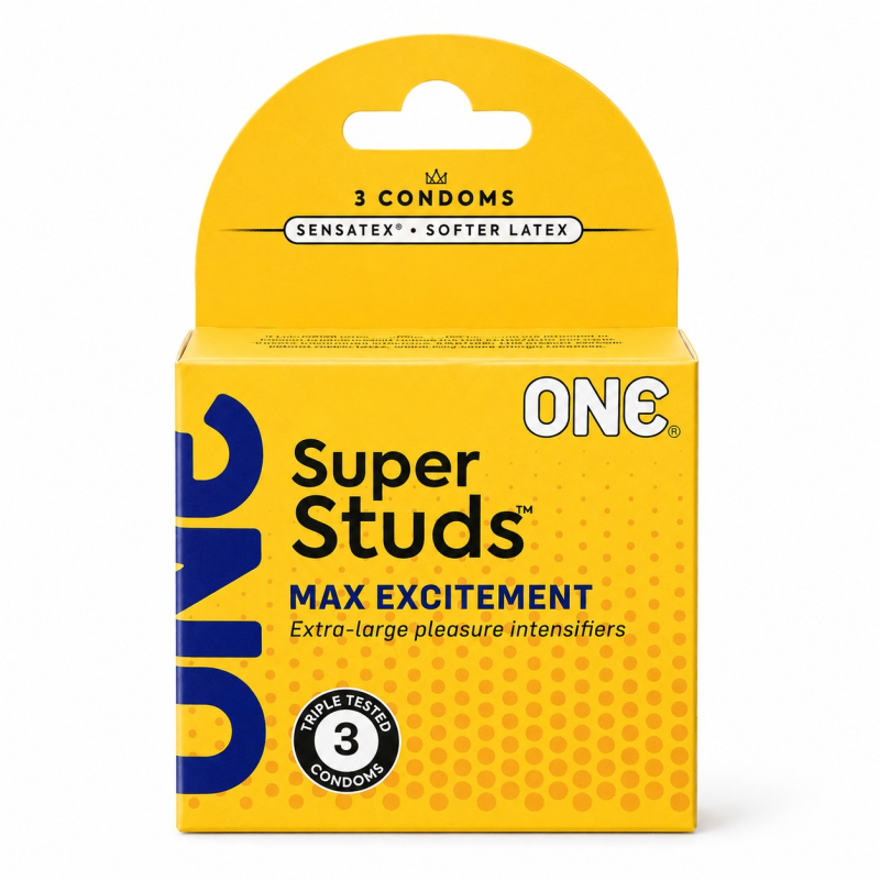 Презервативи ONE Super Studs з точковим рельєфом, 3 шт