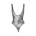 Боді Noir Handmade F242 Tulle body with patterned flock embroidery