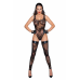 Боди Noir Handmade F242 Tulle body, сітка з фактурною вишивкою, XL