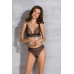 Комплект білизни Passion Amberly Set, бралетт і трусики бразилиана, чорний, L/XL