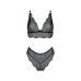 Комплект білизни Passion Amberly Set, бралетт і трусики бразиліана, чорний
