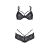 Комплект білизни Passion Drosera Bikini, чорний, бюстгальтер і трусики-кюлоти, L/XL