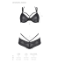 Комплект білизни Passion DROSERA BIKINI, бюстгальтер і трусики-кюлоти, чорний, S/M