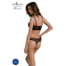 Комплект Passion DROSERA SET, бюстьє та трусики танга, чорний, S/M