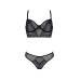 Комплект Passion DROSERA SET, бюстьє та трусики танга, чорний, S/M