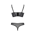 Комплект Passion DROSERA SET, бюстьє та трусики танга, чорний, S/M