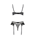Комплект білизни Passion Kerria Set With Open Bra чорний, L/XL