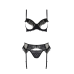 Комплект білизни Passion Kerria Set With Open Bra, чорний