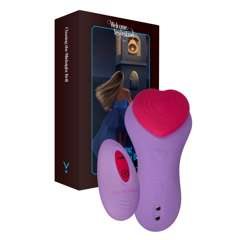 Вібратор в трусики FairyGasm HeartGem violet, на магніті, з пультом ДУ