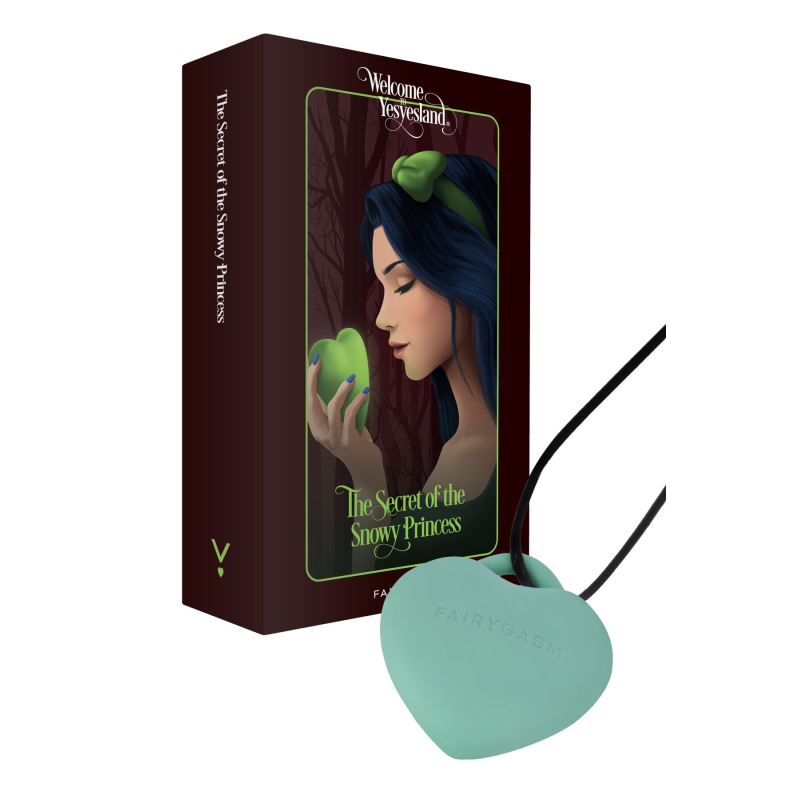 Міні-вібратор «Сердечко» FairyGasm PleasureStone green на шнурку