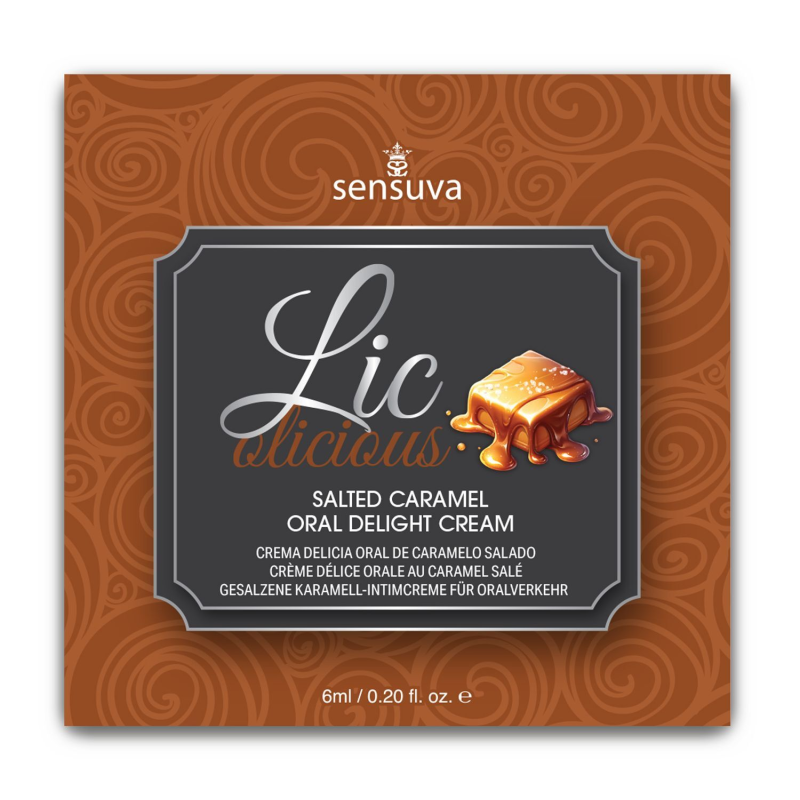 Пробник гелю для минету Sensuva Lic-o-licious Salted Caramel (6 мл)