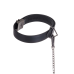 Ошийник з повідцем LOCKINK Tied Collar with Leash Set, чорний, ланцюг зі шкіряною петлею та карабіном
