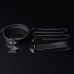 Ошийник з повідцем LOCKINK Tied Collar with Leash Set, чорний, ланцюг зі шкіряною петлею та карабіном