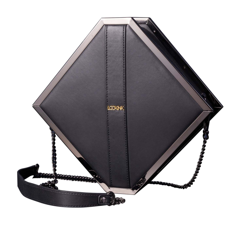 Сумка для секс-іграшок LOCKINK Mysterious Square Kink Bag з набором для бондажу, чорна