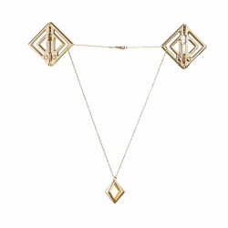 Затискачі для сосків з підвіскою LOCKINK Adjustable Nipple Clamps with Light Pendant, золотисті