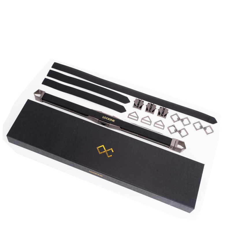 Фіксатор-розпірка LOCKINK Adjustable Spreader Bar Set, шкіряна, з ремінцями для шиї, рук і ніг