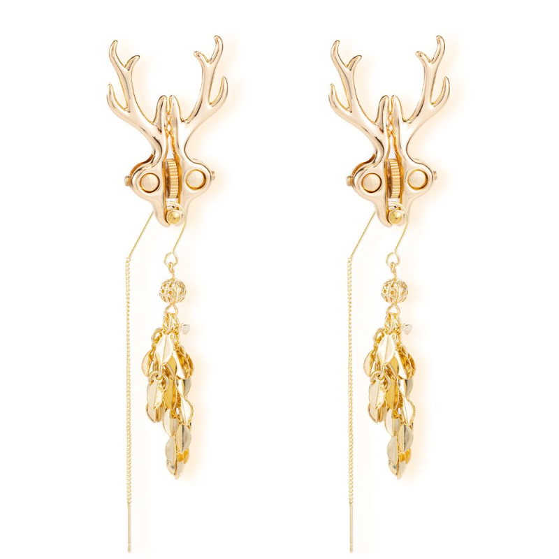 Затискачі для сосків LOCKINK SEVANDA Stag Adjustable Nipple Clamps золотисті зі знімними підвісками