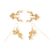 Затискачі для сосків LOCKINK SEVANDA Stag Adjustable Nipple Clamps золотисті зі знімними підвісками