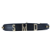 Ошийник LOCKINK Dark DIY Alphabet Collar, чорний, екошкіра, знімні літери зі стразами