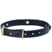 Ошийник LOCKINK Dark DIY Alphabet Collar, чорний, екошкіра, знімні літери зі стразами