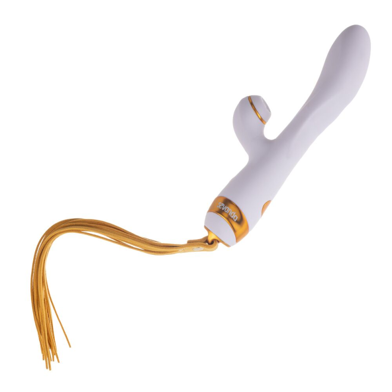 Вібратор-кролик з пульсацією та флоггером LOCKINK SEVANDA Whip Vibrating Massage Wand