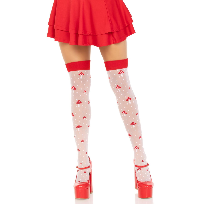 Панчохи Leg Avenue Polka Dot Mushroom Thigh Highs, One Size