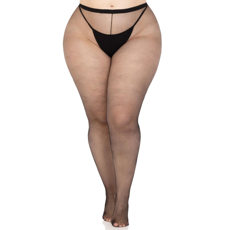 Колготки Leg Avenue Spandex micro net tights 1X/2X чорні в мілку сітку