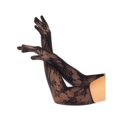 Рукавички Leg Avenue Lace Opera Length Gloves, One Size, чорні, вище ліктя