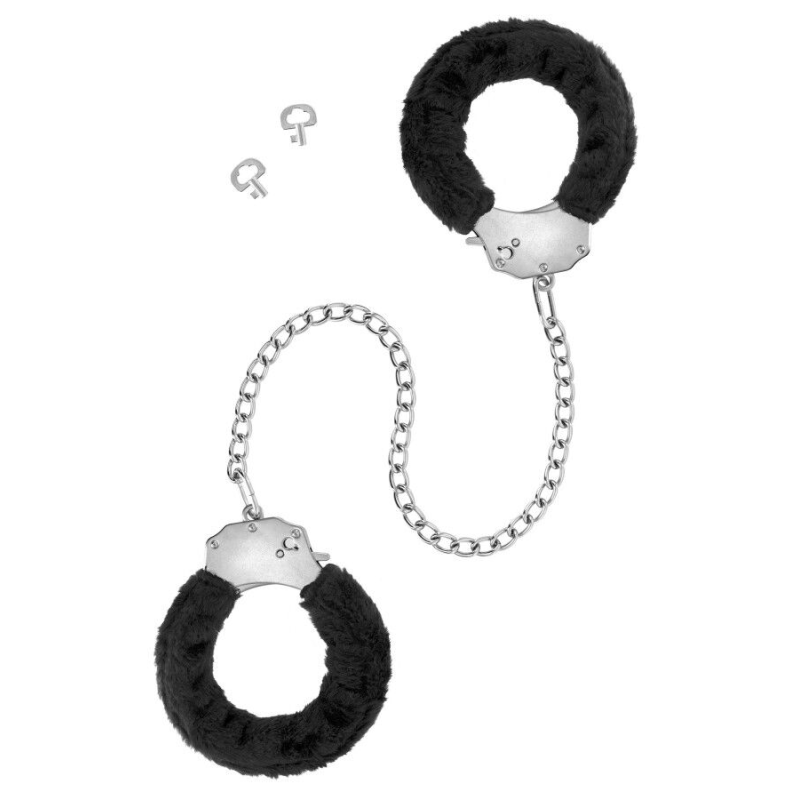 Металеві поножі з хутром Fetish Tentation Adjustable metal and fur ankle cuffs