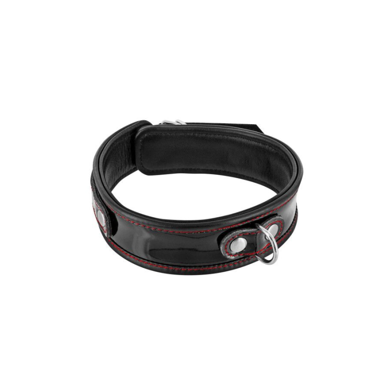 Ошийник зі шкіри Fetish Tentation Premium Patent leather choker з кріпильним кільцем