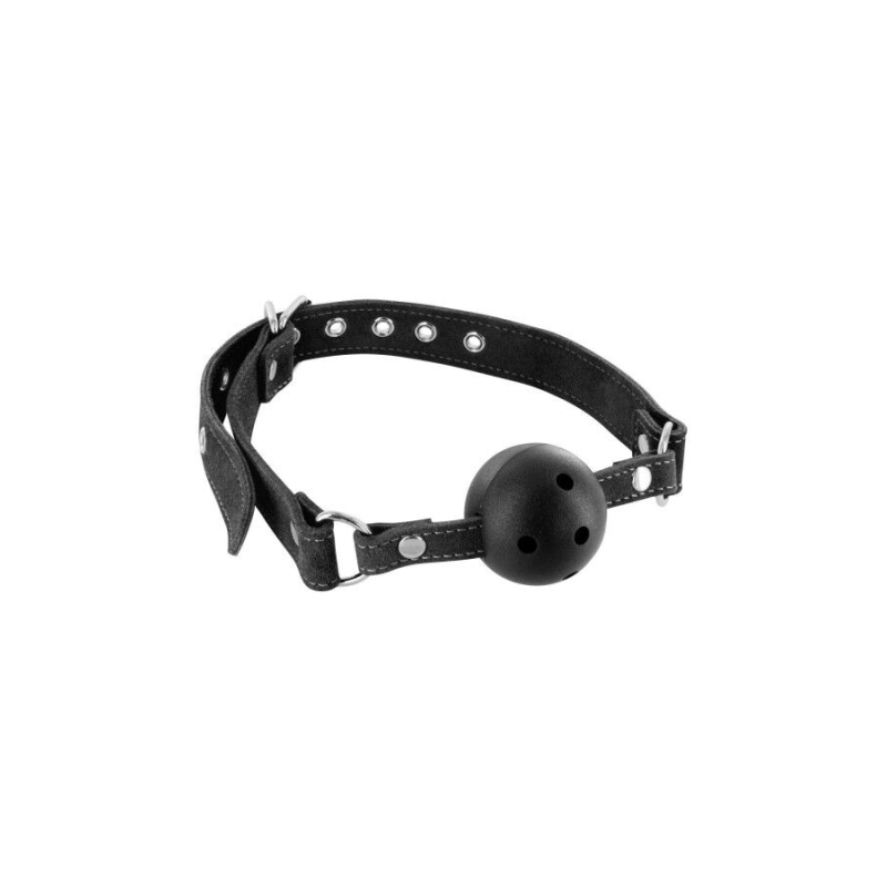 Кляп шкіряний з жорсткою кулькою Fetish Tentation Premium Leather