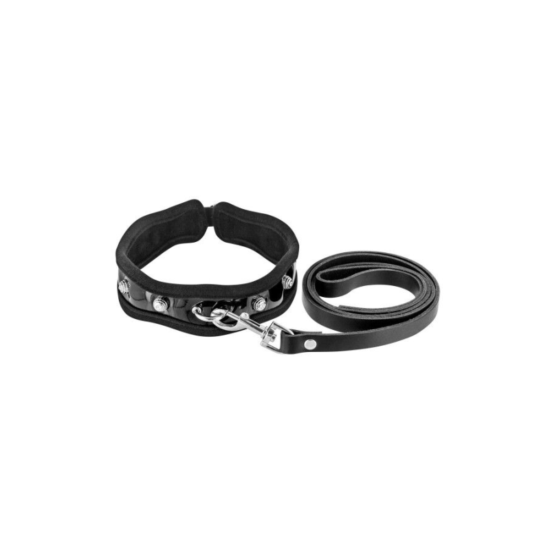 Поводок з нашийником Fetish Tentation Premium Patent Leather Choker & Leash
