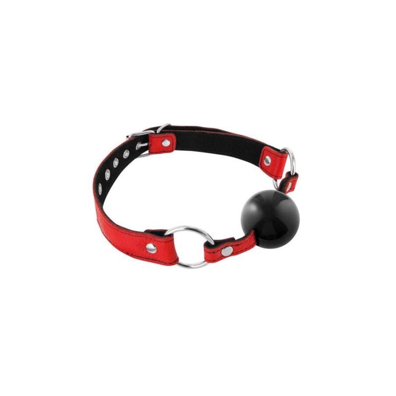 Кляп Fetish Tentation Premium Leather Gag with Silicone Ball (Red)