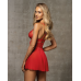 Бебі-долл Obsessive 838-BAB-3 babydoll & thong, 2XL/3XL, червоний