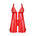 Бебі-долл Obsessive Elianes babydoll & thong, XS/S, червоний