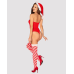 Тедді Obsessive Kissmas teddy S/M з панчохами та шапкою, червоне