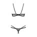 Комплект білизни Obsessive Nutris 2-pcs crotchless, M/L