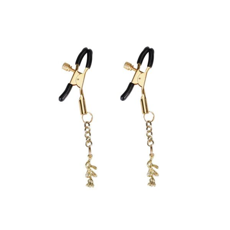 Затискачі для сосків з підвіскою Liebe Seele Rose Pendant Nipple Clamps Gold