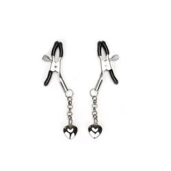 Затискачі для сосків Liebe Seele Solid Heart Nipple Clamps Silver з підвіскою-сердечком