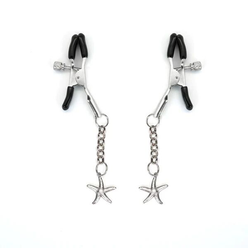Затискачі для сосків Liebe Seele Starfish Nipple Clamps Silver з підвіскою морська зірка